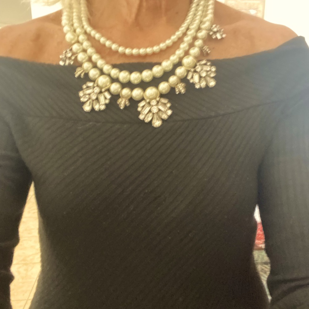 From Banana Republic- set  of necklace and earrings with pearls  and crystals -